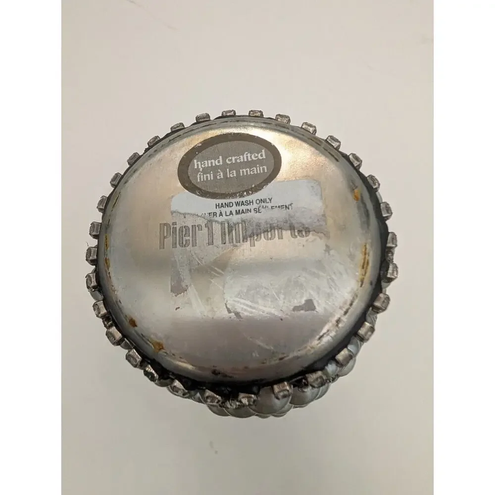Coctail Shaker Pier One Beaded Pearl Silver Entertaining Party Barware Glam